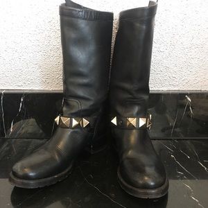 Valentino Rock Stud Mid-Calf Boot